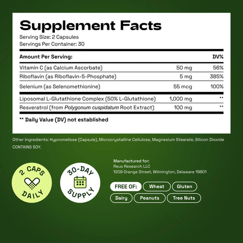 Riboflavin Liposomal Glutathione | Liver & Cellular Detox Support